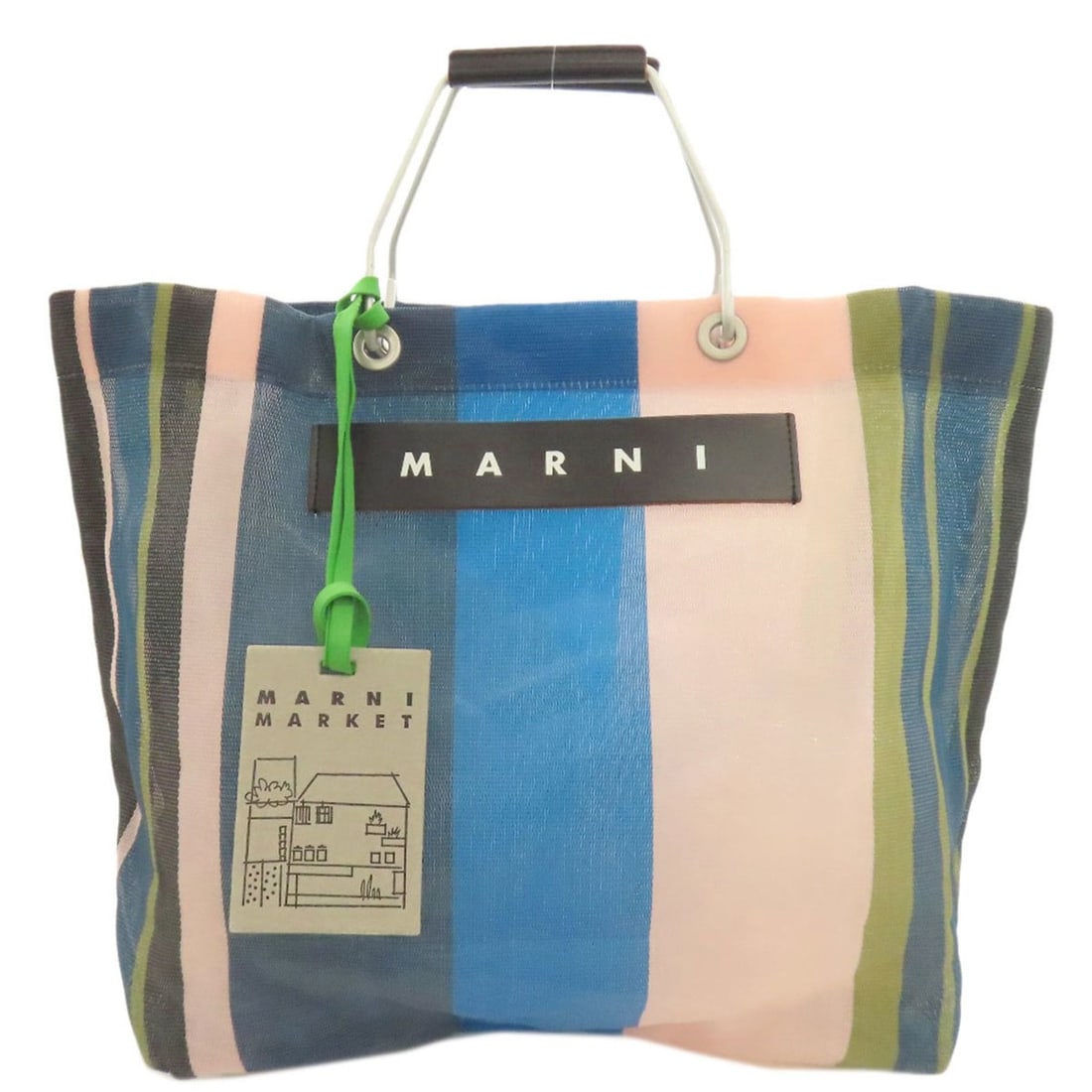 MARNI Flower Cafe handbag, nylon material, women's: --- Catalog ---Category: SizeSize (HxWxD): 32.5cm x 44cm x 12cm / 12.79'' x 17.32'' x 4.72''Category: DesignType: HandbagColor: Blue, Green, PinkGender: WomenMaterial: Nylon Category: GeneralBrand: Ma