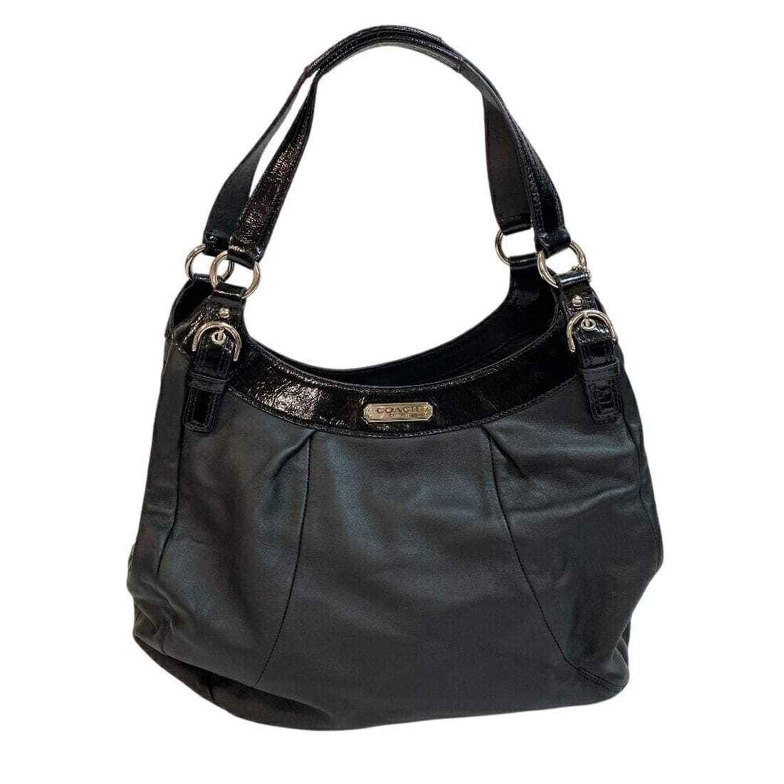COACH F19250 Shoulder Handbag Soho Hobo Tote Bag Black Women's: --- Catalog ---Category: SizeSize (HxWxD): 29cm x 36cm x 12cm / 11.41'' x 14.17'' x 4.72''Category: DesignType: Handbag, Tote bagColor: BlackGender: WomenMaterial: Patent leather , Leather Category: G