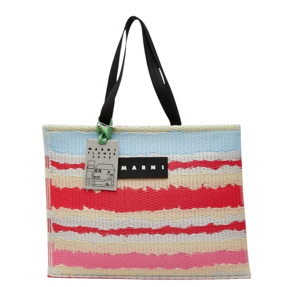 Marni Market Tatami Tote Handbag, Multicolored Nylon and Polypropylene, Women's, MARNI: --- Catalog ---Category: SizeHandle Drop: 23.00cm / 9.06''Size (HxWxD): 33cm x 43cm x 1cm / 12.99'' x 16.92'' x 0.39''Category: DesignType: Handbag, Tote bagColor: Multi-colorGender: WomenClosure: Ope