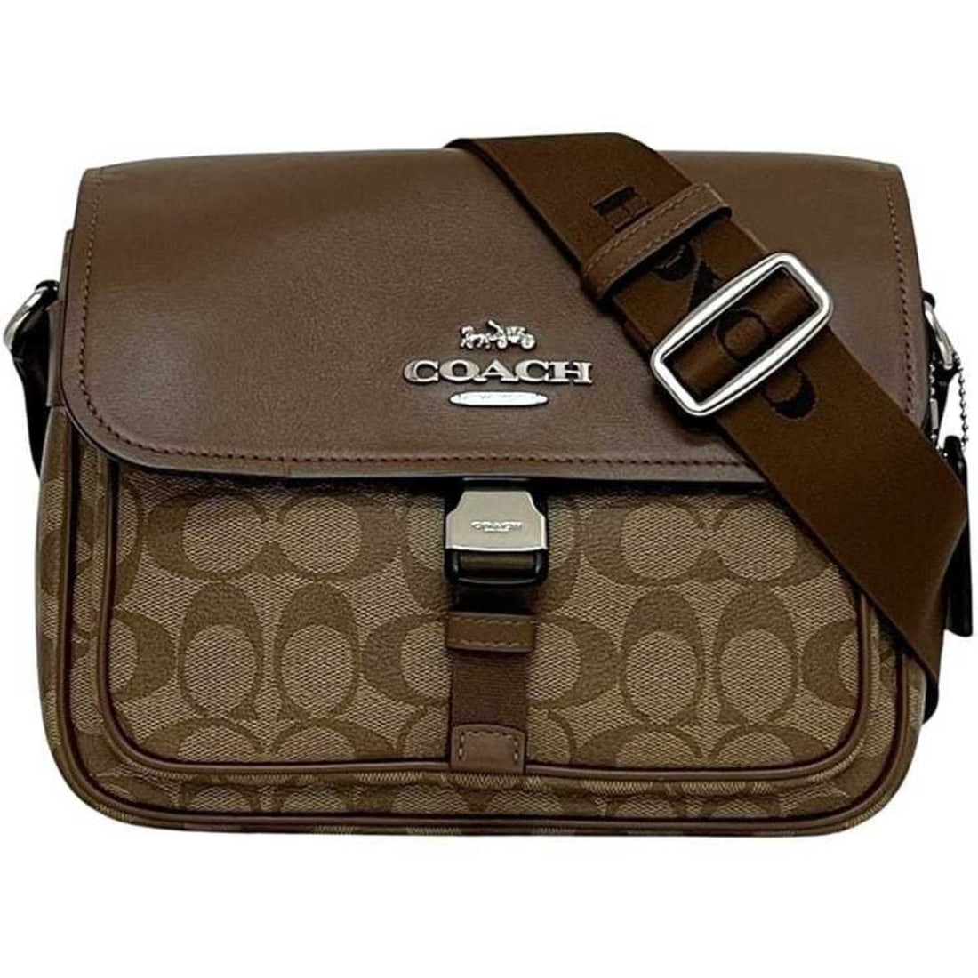 Coach Shoulder Bag ec-24654 Brown Signature CR131 PVC Leather Crossbody Flap with Strap for Men and: --- Catalog ---Category: SizeSize (HxWxD): 20cm x 24.5cm x 9cm / 7.87'' x 9.64'' x 3.54''Category: DesignType: Shoulder bagColor: BrownGender: Men,WomenMaterial: PVC , Leather Category: GeneralMPN: CR