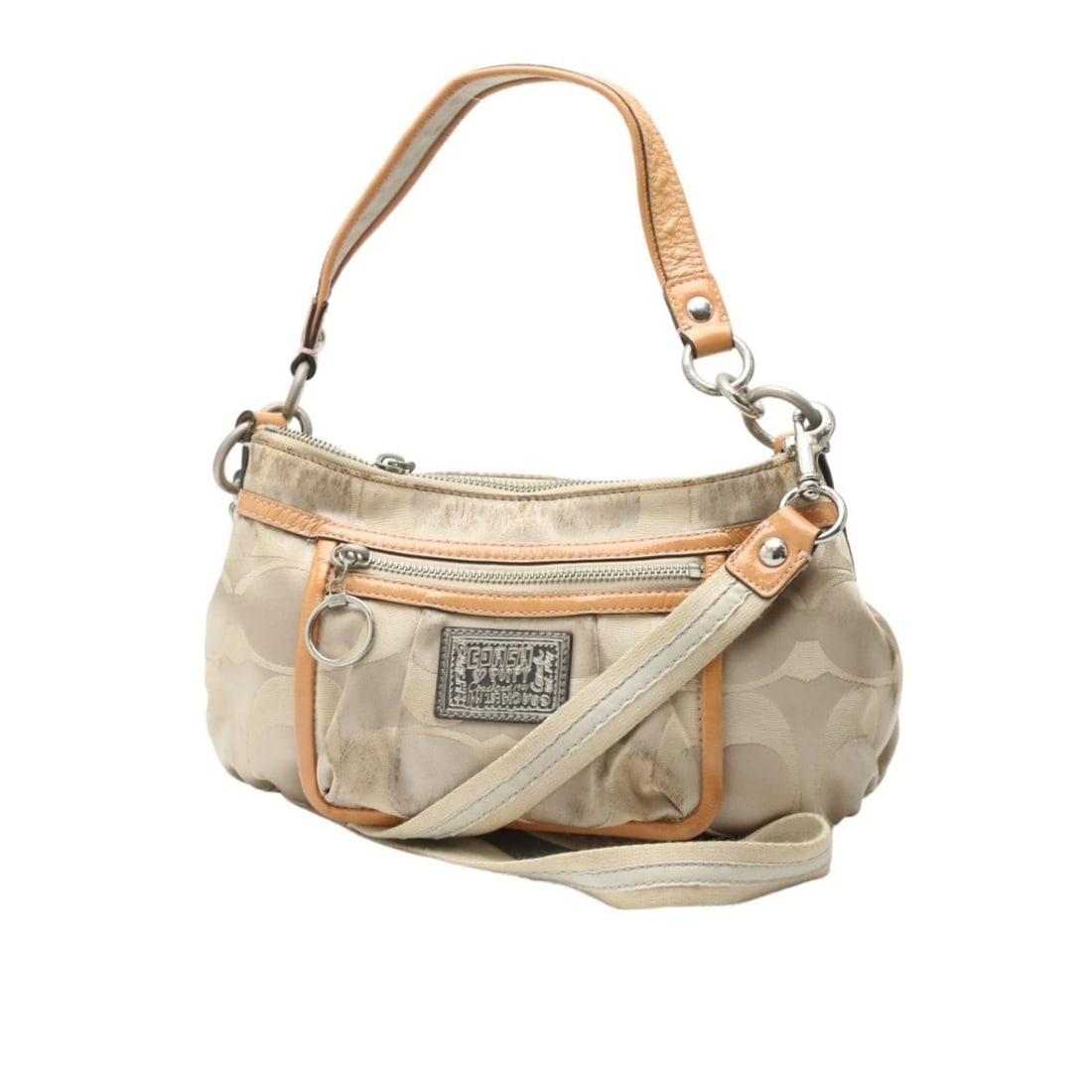 Coach Poppy Signature 2-Way Canvas Shoulder Bag 14562: --- Catalog ---Category: SizeSize (HxWxD): 19cm x 25cm x 7cm / 7.48'' x 9.84'' x 2.75''Category: DesignType: Shoulder bagColor: BeigeGender: WomenMaterial: Signature line Category: GeneralBrand: Coach