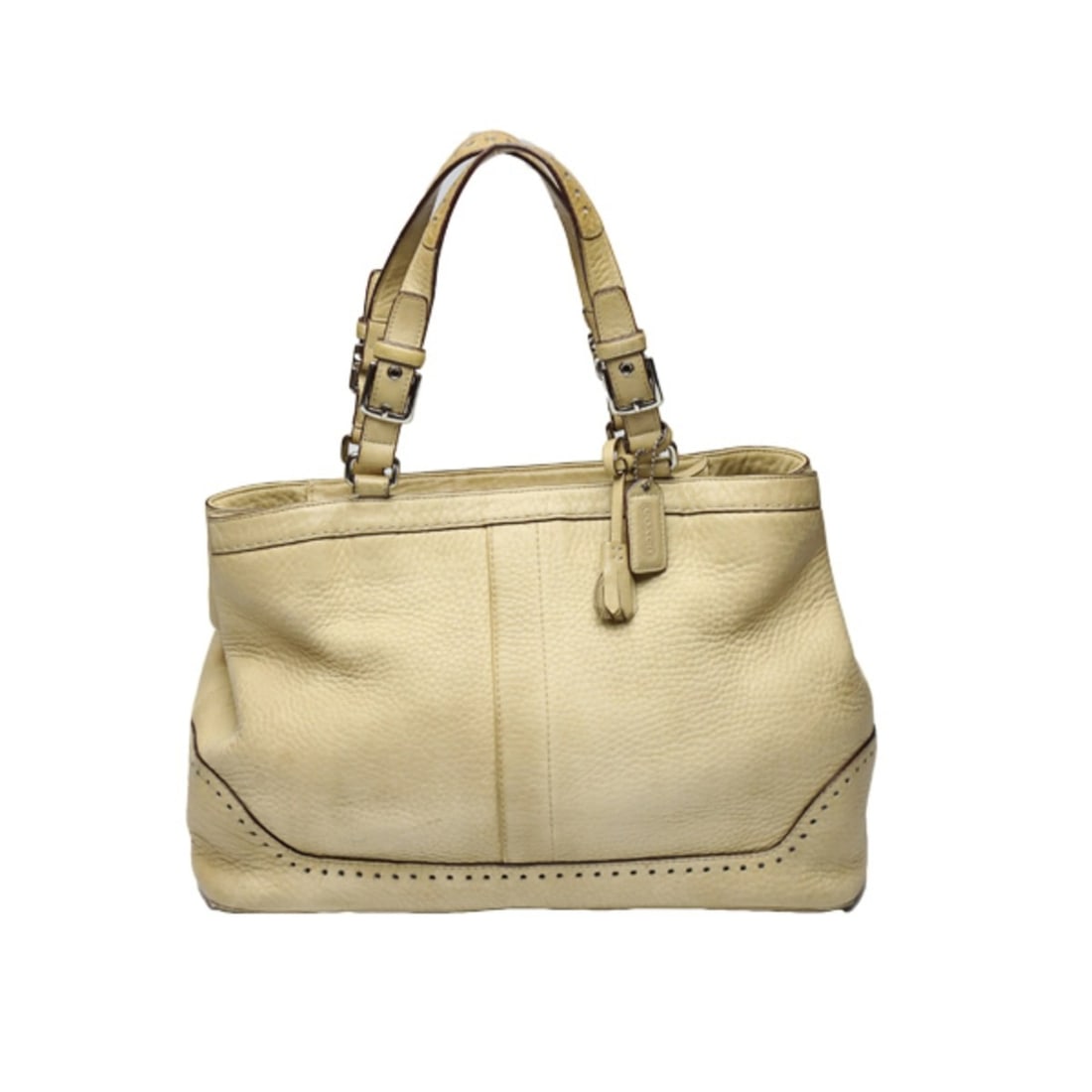 Coach 5056 Beige Leather Tote Bag Handbag: --- Catalog ---Category: SizeSize (HxWxD): 23cm x 36cm x 16cm / 9.05'' x 14.17'' x 6.29''Category: DesignType: Handbag, Tote bagColor: BeigeGender: WomenMaterial: Leather Category: GeneralMPN: 5056Bra