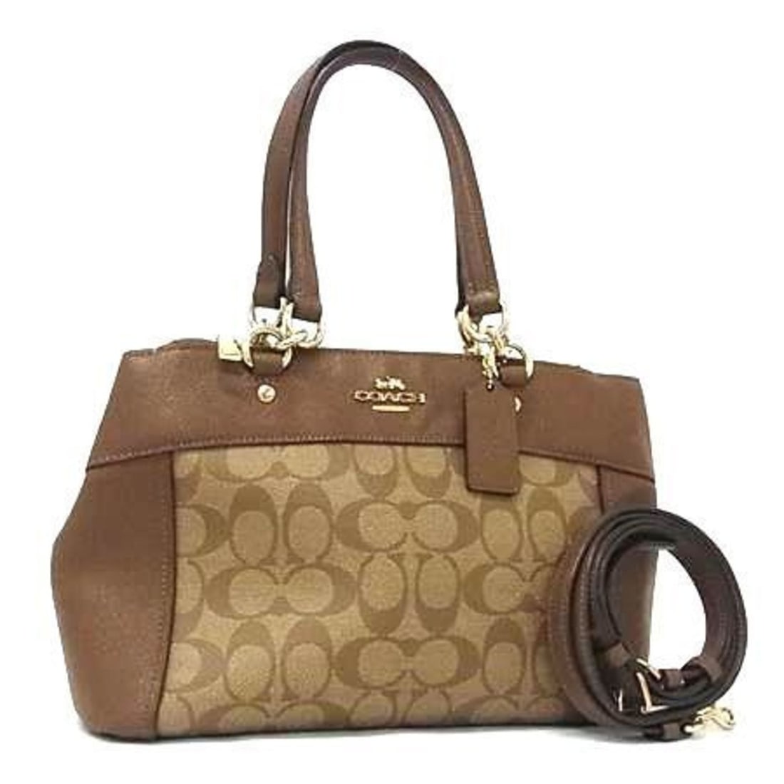 COACH Signature Handbag F26139 Brown Leather Women's: --- Catalog ---Category: SizeSize (HxWxD): 20cm x 28cm x 9cm / 7.87'' x 11.02'' x 3.54''Category: DesignType: Handbag, Shoulder bag, Tote bagColor: BrownGender: WomenClosure: MagnetMaterial: PVC , Lea