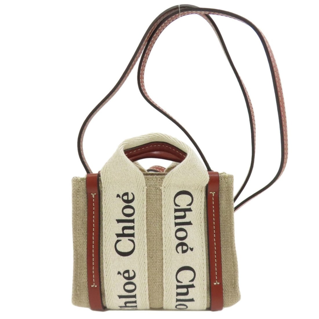 Chloé Chloe Woody Nano 2-Way Shoulder Bag Canvas Women's CHLOE: --- Catalog ---Category: SizeSize (HxWxD): 10cm x 13cm x 4cm / 3.93'' x 5.11'' x 1.57''Strap Length: 108cm / 42.51''Handle Length: 10cm / 3.93''Category: DesignType: Shoulder bagColor: BrownGender: Wo