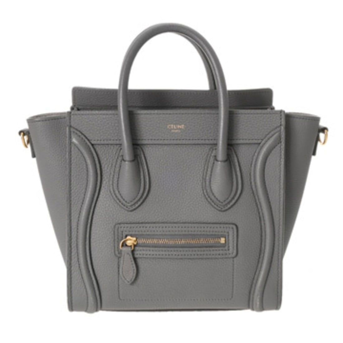 CELINE Luggage Nano 2-Way Gray 189243 Women's Drummed Calfskin Handbag, Condition: AB, Pre-owned,: --- Catalog ---Category: SizeSize (HxWxD): 20cm x 20cm x 9.5cm / 7.87'' x 7.87'' x 3.74''Category: DesignType: HandbagColor: GrayGender: WomenMaterial: Leather Leather/Fur Type: CalfskinCategory: Gene