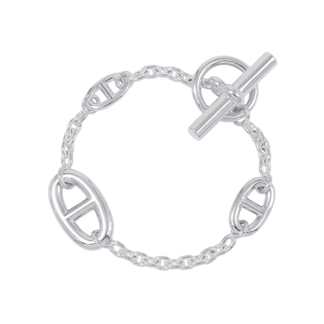 Hermes Chaine d'Ancre Farandole bracelet in SV925, size ST.: --- Catalog ---Category: SizeLength: 15.5cm / 6.1''Weight: 24.6g / 0.86oz.Total Length: 18.5cm / 7.28''Category: DesignType: Charm braceletGender: WomenMaterial: Silver 925Category: GeneralBrand: Herm