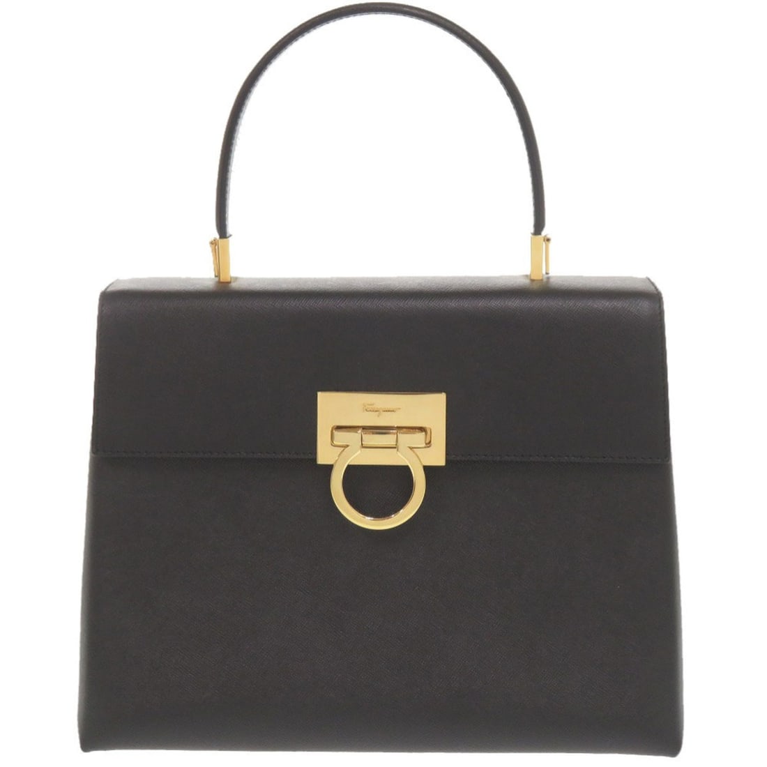 Excellent condition Salvatore Ferragamo Gancini leather black handbag, 0611Salvatore (1 of 14)