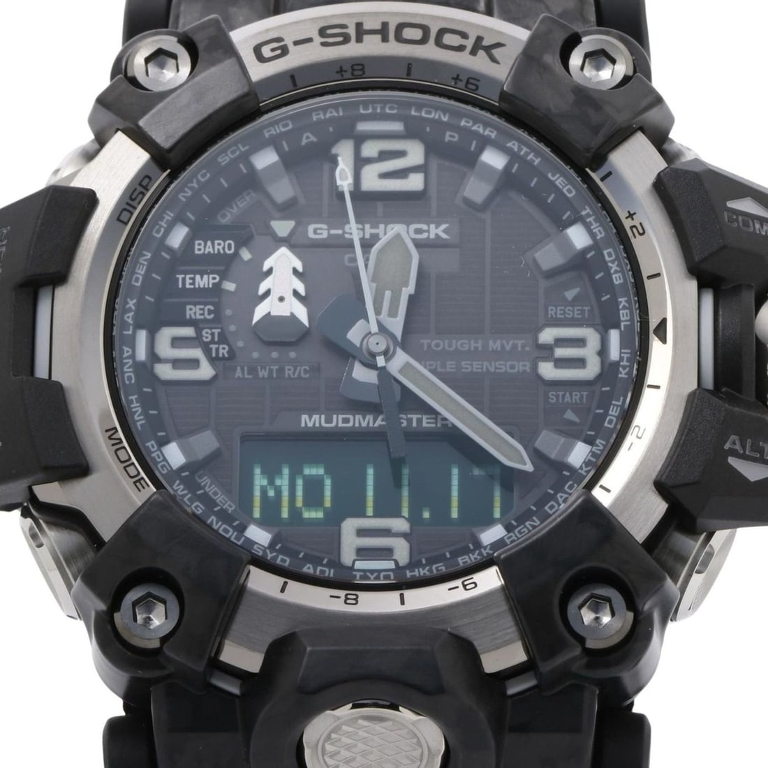 CASIO GSHOCK MASTER OF G LAND MUDMASTER GWG20001A1JF Men's Watch, Black Resin/Stainless Steel: --- Catalog ---Category: SizeWrist Size: 20.5cm / 8.07''Case Diameter: 54.4mm / 2.14''Category: DesignType: WristwatchGender: MenColor (Dial): BlackMaterial (Band): Stainless steelMaterial (Case): Sta