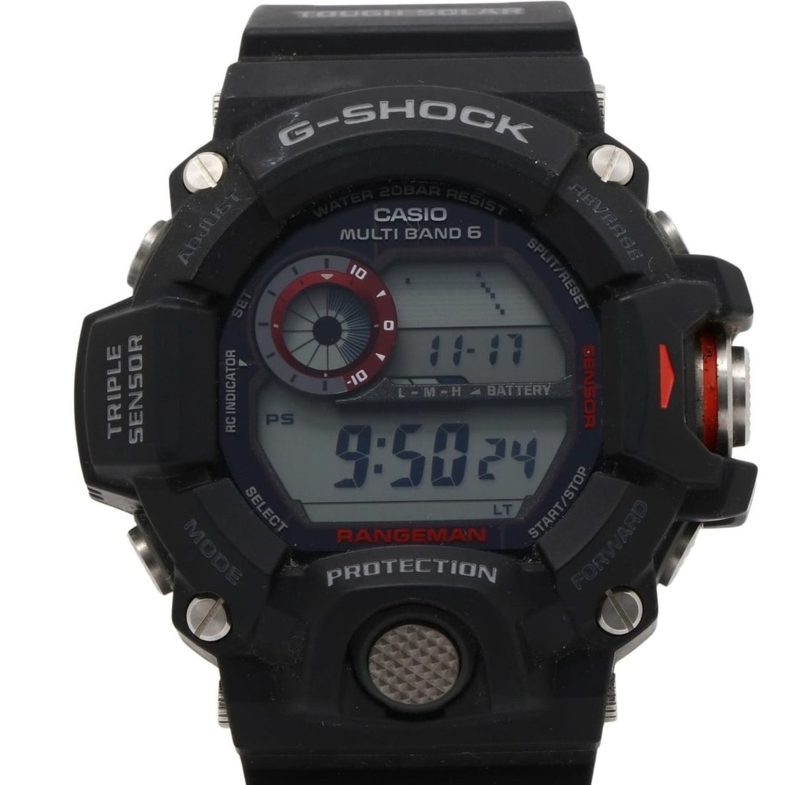 CASIO GSHOCK MASTER OF G LAND RANGEMAN GW9400J1JF Black Resin Men's Digital Watch: --- Catalog ---Category: SizeWrist Size: 22cm / 8.66''Case Diameter: 55.2mm / 2.17''Category: DesignType: WristwatchGender: MenDisplay: DigitalColor (Dial): BlackMaterial (Band): ResinMaterial (Case):