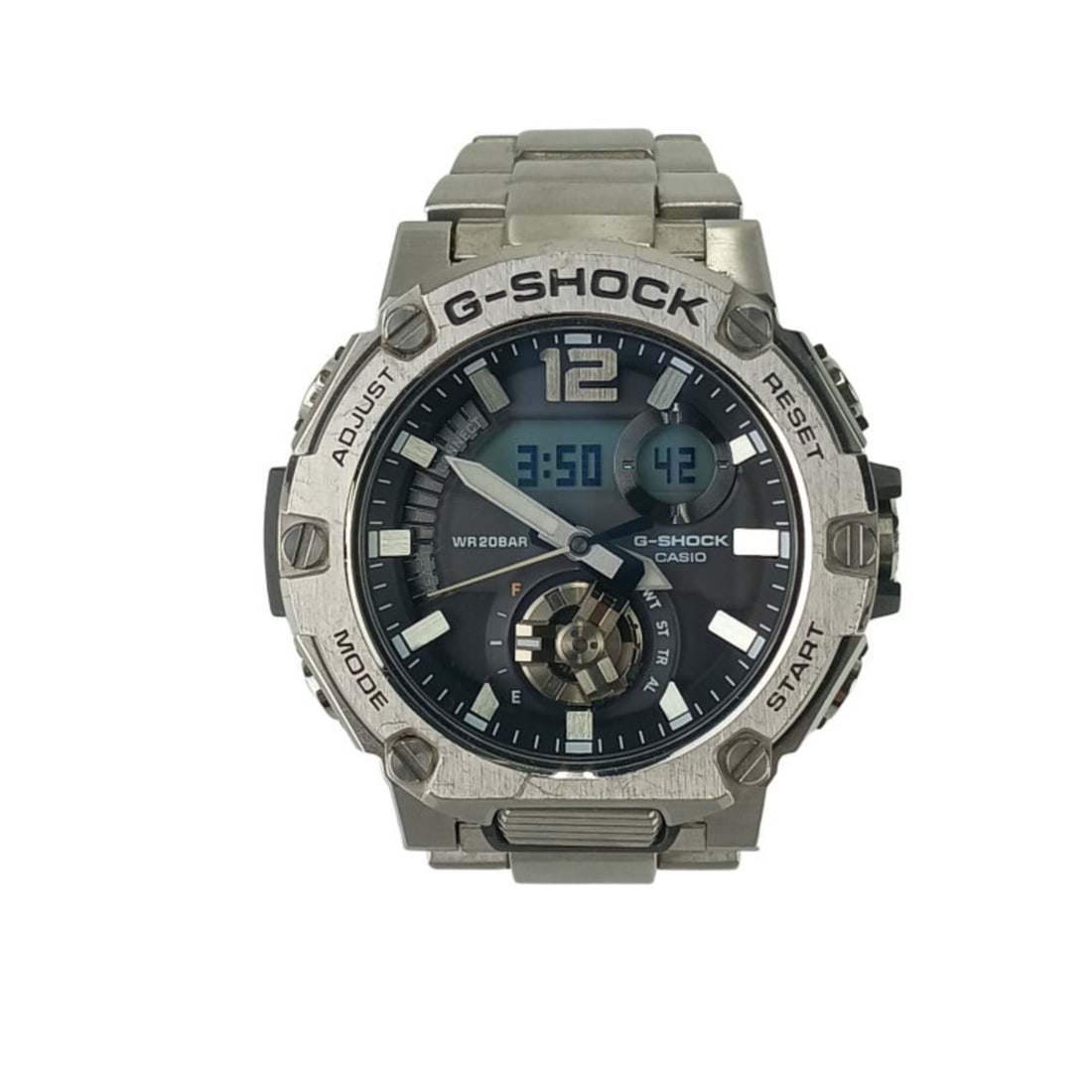 CASIO GSHOCK GSTEEL GSTB300 Series Watch (GSTB300SD1AJF) Gray Dial Silver Resin/Stainless Steel: --- Catalog ---Category: SizeWrist Size: 17.5cm / 6.88''Case Diameter: 51mm / 2.01''Category: DesignType: WristwatchGender: MenDisplay: AnalogColor (Dial): GrayMaterial (Band): ResinMaterial (Case): S
