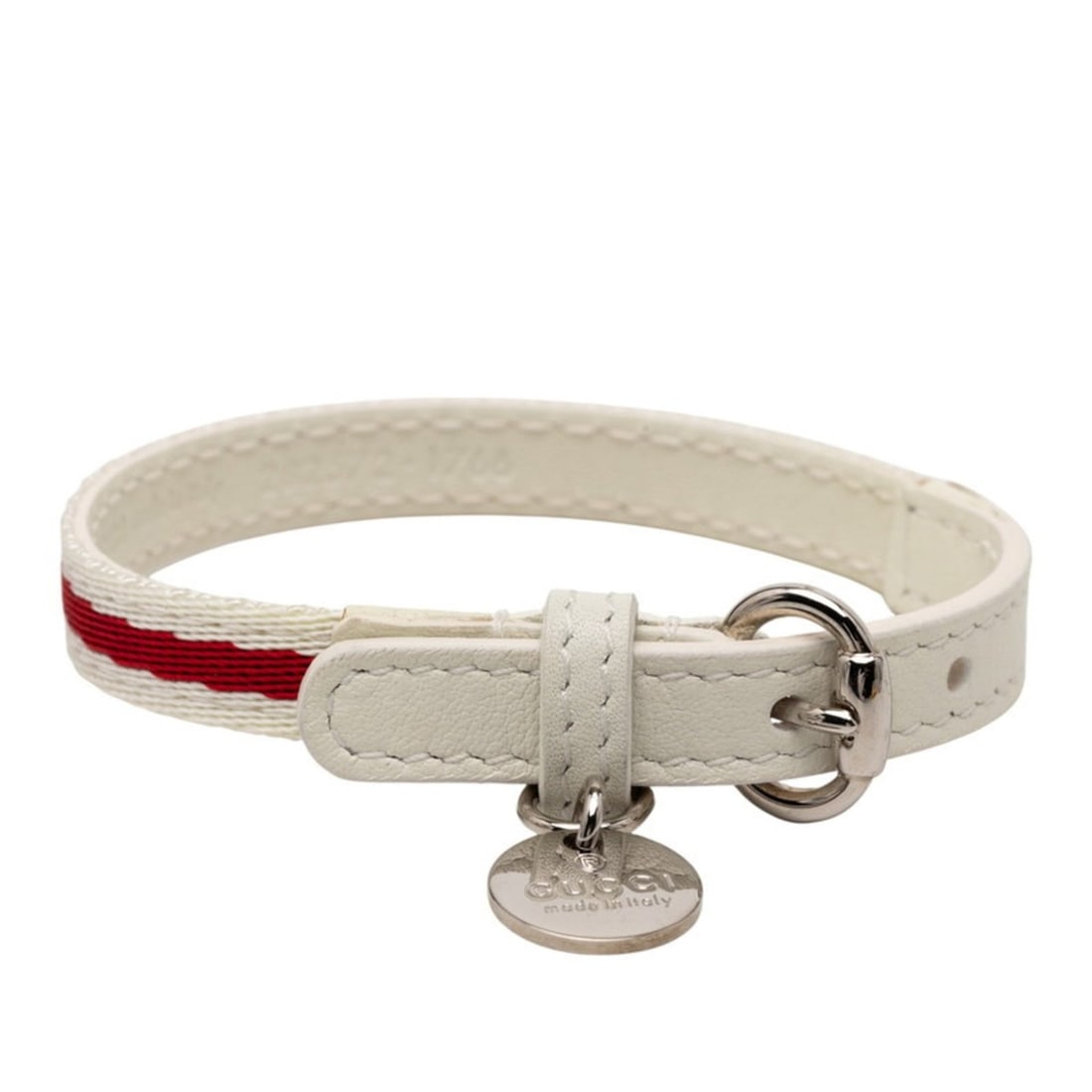 Gucci Charity Bracelet "LOVES YOU" 282572 White/Red Canvas Leather Women's GUCCI: --- Catalog ---Category: SizeLength: 18cm / 7.08''Category: DesignType: Charm braceletColor: Red color, WhiteGender: WomenMaterial: Canvas, LeatherCategory: GeneralMPN: 282572Brand: Gucci--- Item List