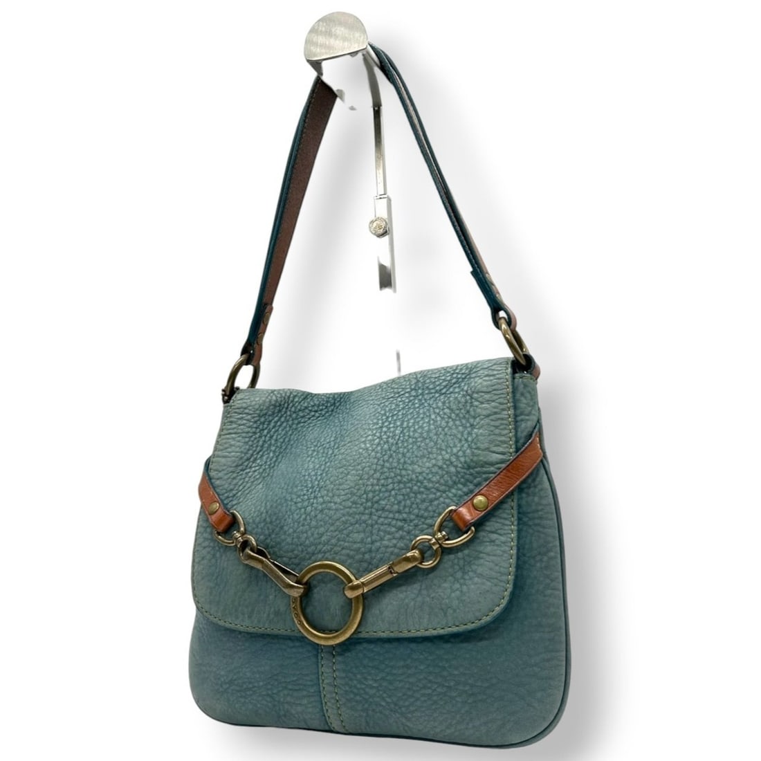 Coach 9387 Shoulder Bag, Nubuck Leather, Blue Turquoise, Ring Clasp, Chain, Women's, Size s38: --- Catalog ---Category: SizeSize (HxWxD): 22cm x 24cm x 1cm / 8.66'' x 9.44'' x 0.39''Category: DesignType: Shoulder bagColor: Blue, TurquoiseGender: WomenMaterial: Leather Category: GeneralMPN: 9387
