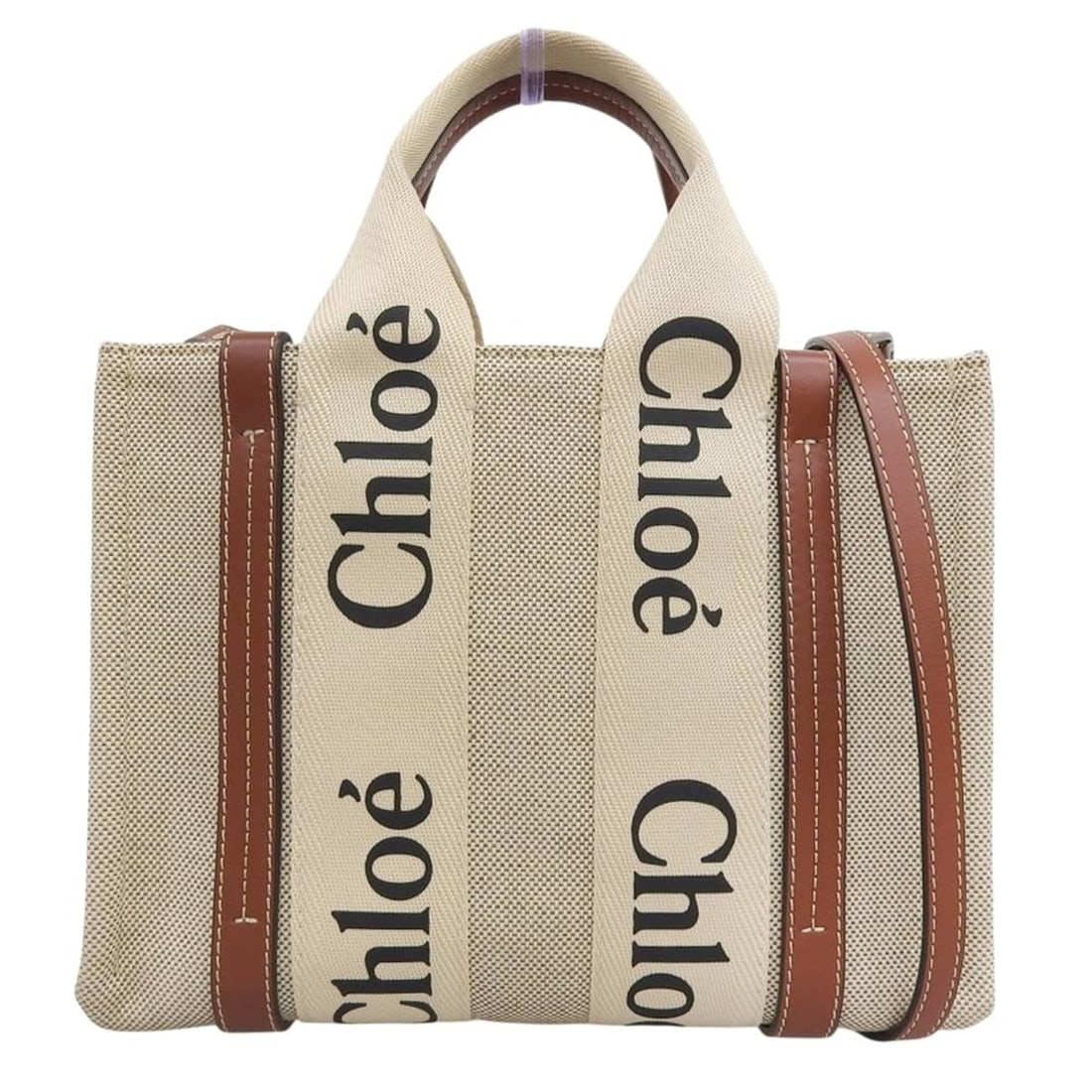 Chloé Chloe Woody Small Handbag Shoulder Bag Canvas Leather Beige Brown: --- Catalog ---Category: SizeSize (HxWxD): 20cm x 26.5cm x 8.5cm / 7.87'' x 10.43'' x 3.34''Category: DesignType: Handbag, Shoulder bagColor: Beige, BrownGender: WomenMaterial: Canvas , Leather Catego