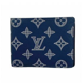 Louis Vuitton Monogram Shadow Portefeuille Multiple Wallet M83379 Blue Marine Men's