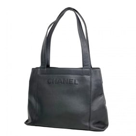 Chanel caviar skin tote bag, black, women's