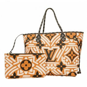 Louis Vuitton Monogram Giant Tote Bag, LV Crafty Neverfull MM M56584, Crème Caramel, Women's