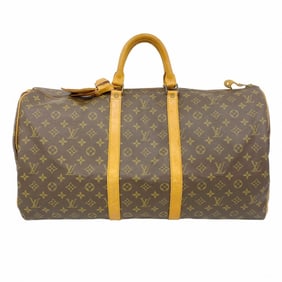 Louis Vuitton Monogram Keepall 55 Boston Bag M41424 Brown Men's and Women's