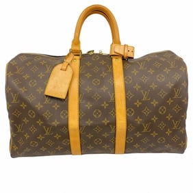 Louis Vuitton Monogram Keepall 45 Boston Bag M41428 Brown Men's and Women's