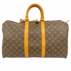 Louis Vuitton Monogram Keepall 45 Boston Bag M41428 Brown Men's and Women's