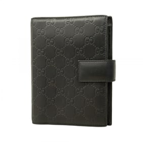 Gucci Guccissima Notebook Cover 115241 Leather Black Champagne for Men and Women