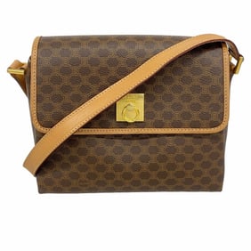 Celine Shoulder Bag Macadam Brown Women's