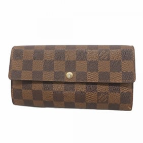 Louis Vuitton Damier Portefeuille Sarah Long Wallet N61734 Ebene Women's