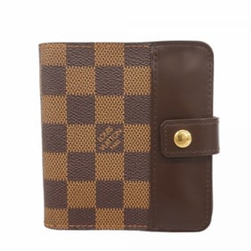 Louis Vuitton Damier Compact Zip Wallet N61668 Ebene Women's