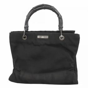 Gucci Bamboo 002 1016 Nylon Handbag in Black for Women