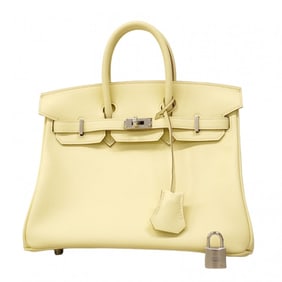 Hermes Hermès Birkin 25 Swift Handbag with Jaune Milton K Stamp for Women