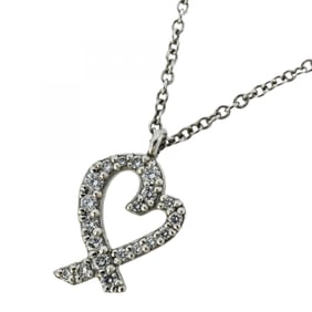 Tiffany Loving Heart Necklace in 18K White Gold with Diamonds for Women
