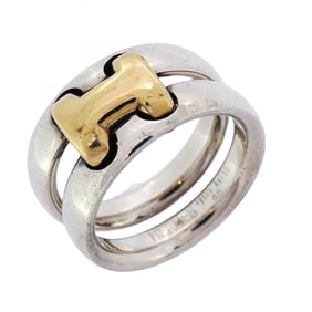 Hermes Hermès Olympe ring in 18KYG yellow gold and 925 silver, #48 for women