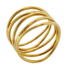 Tiffany Wave Ring, 18KYG Yellow Gold, Size 12, Women's