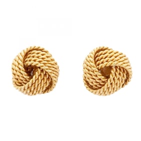 Tiffany Somerset Mesh Earrings in 18KYG Yellow Gold for Women