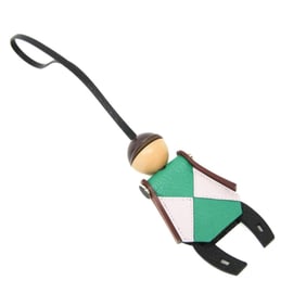 Hermes Barenia Leather,Chevre Myzore Leather Handbag Charm Brown,Green,Light Pink Jockey Charm