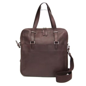 Hermes 2-way Business Bag Men's Leather Briefcase,Shoulder Bag Brown