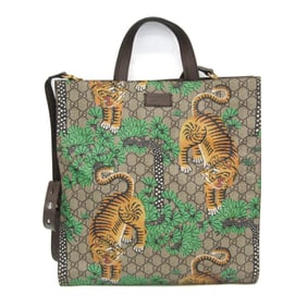 Gucci Tiger Print 450950 Men,Women GG Supreme,Leather Handbag,Shoulder Bag Beige,Brown