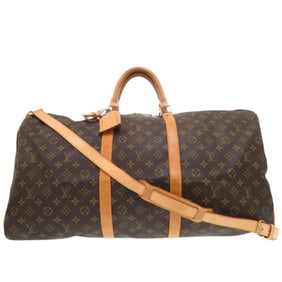 Excellent condition Louis Vuitton Keepall Bandouliere 60 Monogram Boston Bag M41412 Brown LV 0985