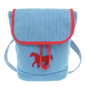 Hermes Hermès Kids Horse Caval Collar Cotton Blue Backpack/Daypack (Blue) 0291