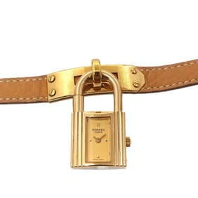Hermès Kelly Watch, Women's Gold Quartz Watch with Cadena Strap