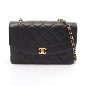 CHANEL Matelasse Diana Flap Shoulder Bag in Lambskin Leather, Black