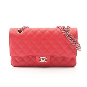 CHANEL Matelasse Double Flap Shoulder Bag in Grained Calfskin Caviar, Women's, Red