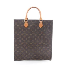 Louis Vuitton Sac Plat Monogram Tote Bag, Coated Canvas and Leather, Brown, M51140, Women's