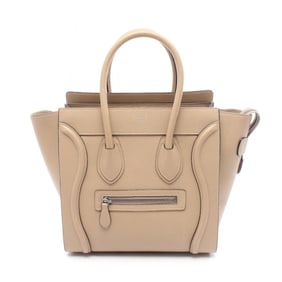 Celine Luggage Micro Shopper Tote Bag, Leather, Women's, Beige