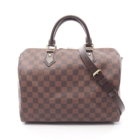 Louis Vuitton Speedy Bandouliere 30 Damier Ebene Handbag, Coated Canvas and Leather, Women's, Brown,