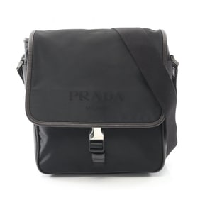 Prada shoulder bag in nylon and Saffiano leather, available black brown for men women (VA0770).