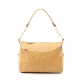 CHANEL Coco Mark Shoulder Bag in Caviar (Grained Calfskin) for Women, Beige