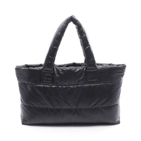 CHANEL Coco Cocoon Tote Bag, Nylon and Leather, Women's, Black Bordeaux