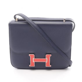 Hermes Hermès Constance 3 Mini Shoulder Bag in Calfskin Leather (Cowhide) by Epsom Leather, Navy