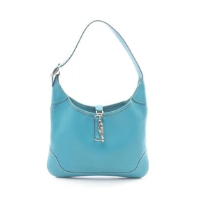 Hermes Trim 24 Shoulder Bag, Leather Chevre, Women's, Blue