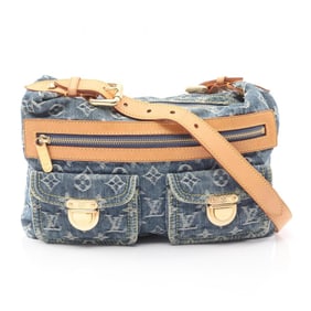 Louis Vuitton Baggy PM Shoulder Bag in Monogram Denim and Leather, Women's Blue, M95049